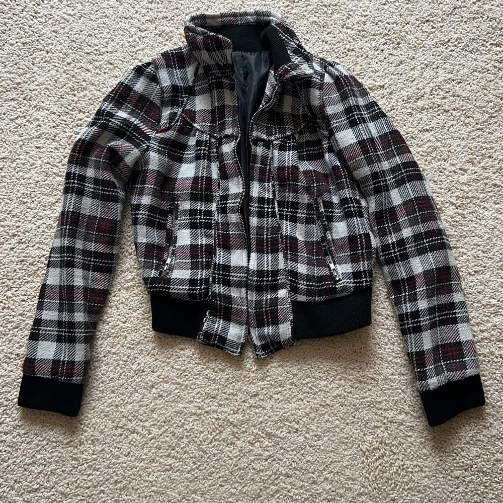 Juniors XS/S Cropped Houndstooth Jacket
